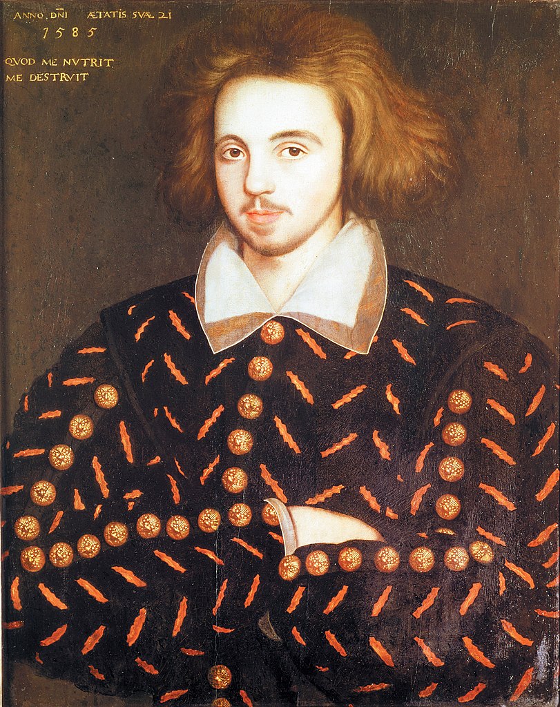 V podezření, že „psal jako Shakespeare“, je i Christopher Marlowe, anglický dramatik pozdní renesance. Zdroj obrázku:  British School, Public domain, via Wikimedia Commons