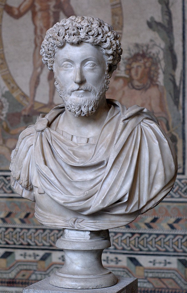 Císař Markus Aurelius. V době markomanských válek osobně řídil (za našimi humny) vojenské operace. Zdroj foto: Glyptothek, Public domain, via Wikimedia Commons