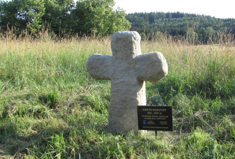 Jeden ze smírčích křížů nedaleko obce Kochanów. Foto autor