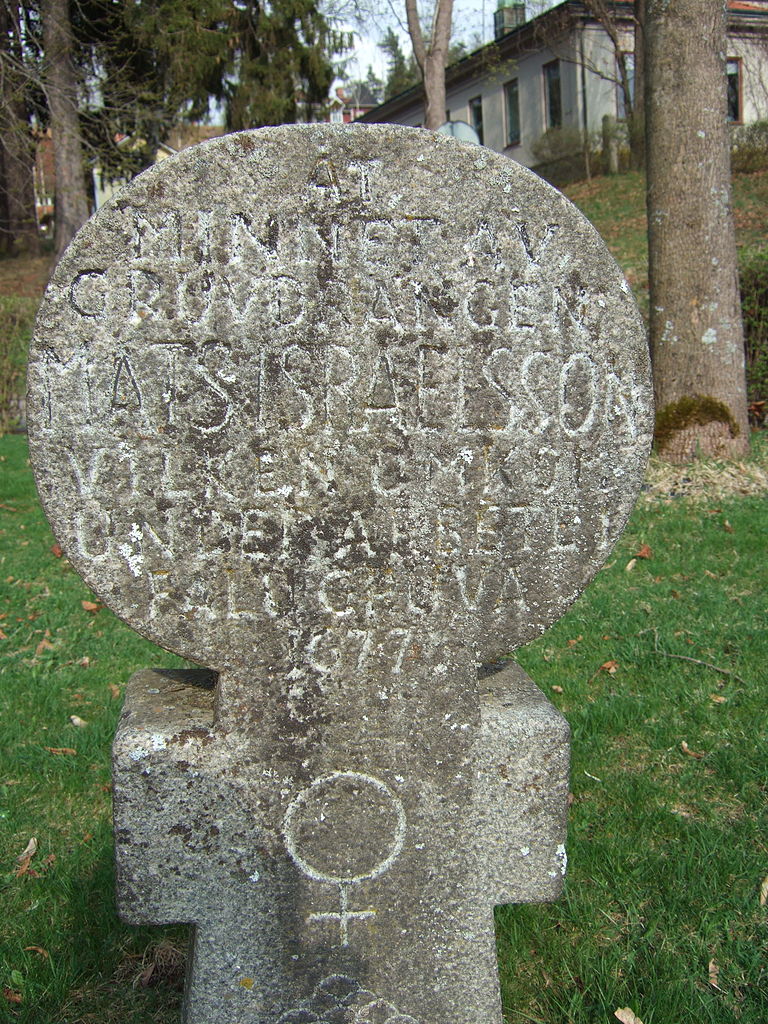 Náhrobek Matse Israelssona na hřbitově ve městě Falun. Zdroj foto:  Spito, Public domain, via Wikimedia Commons