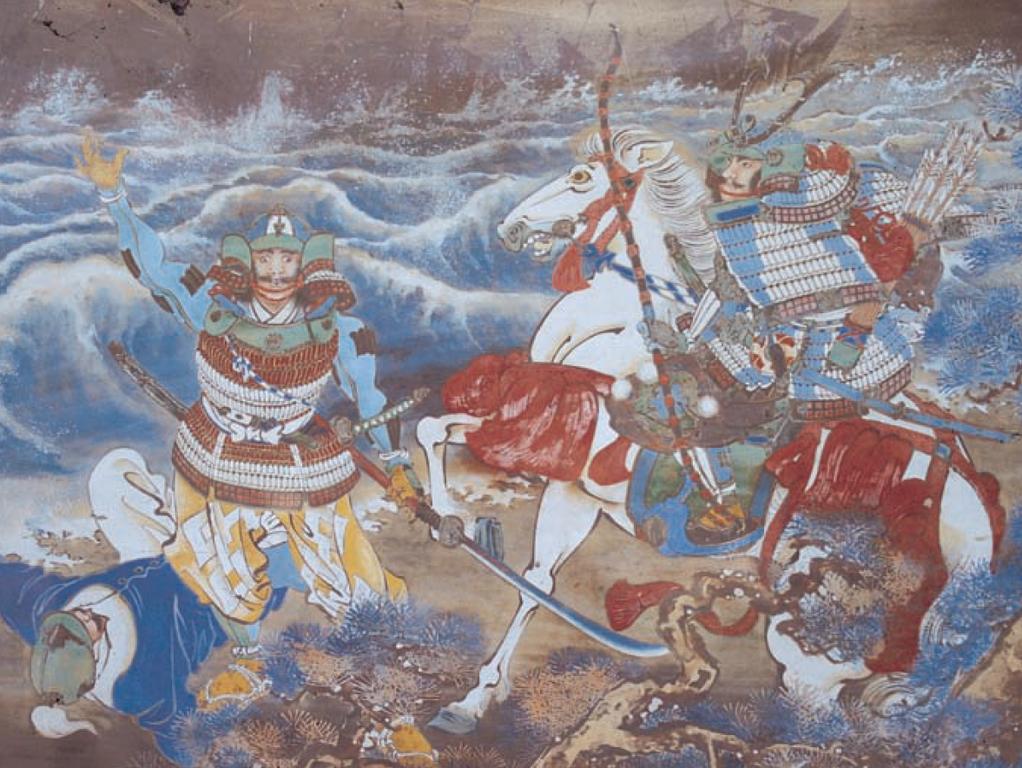 Samurajové v boji s mongolskými vojáky. Zdroj obrázku: Unknown author, Public domain, via Wikimedia Commons
 

