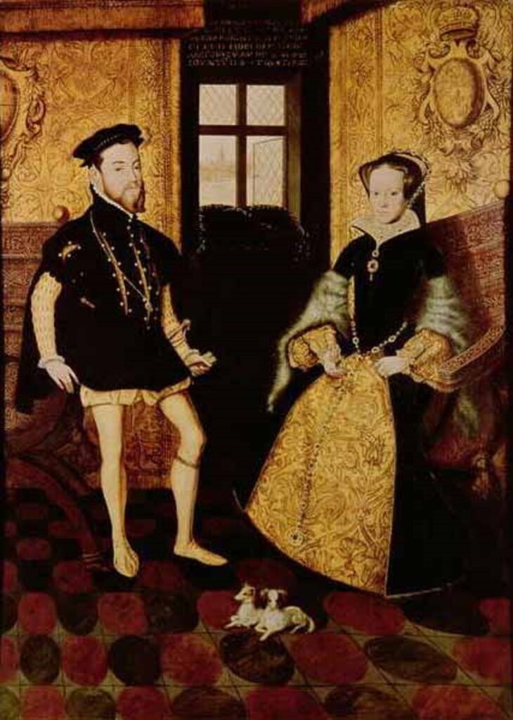 Marie I. Tudorovna a její manžel Filip II., foto Hans Eworth / Creative Commons / Volné dílo