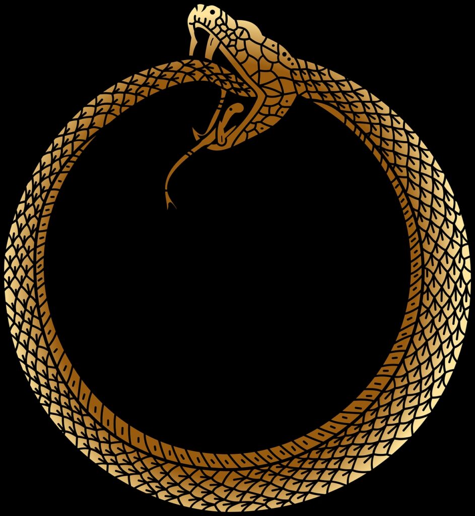 Poprvé je motiv hada zakousnutého do vlastního ocasu doložen v období Staré říše ve starověkém Egyptě. Foto: Pixabay