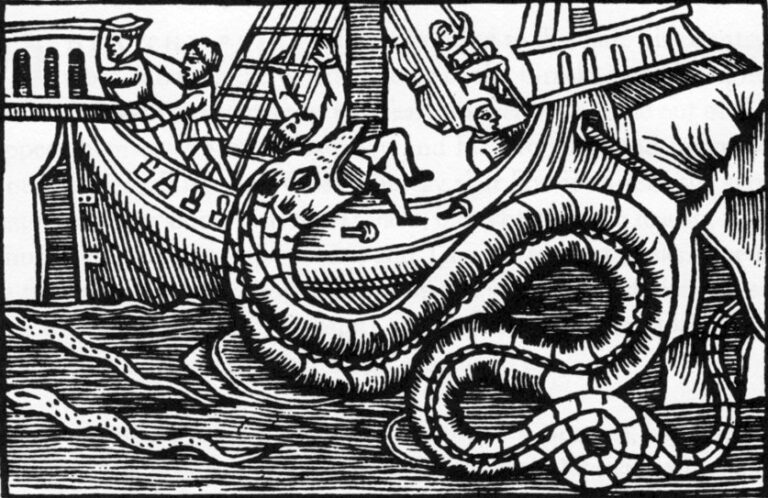 Olaus Magnus byl švédský spisovatel, historik, zeměpisec, kartograf a katolický duchovní. Had pochází z jeho Dějin severského lidu (Řím, 1555) Foto: CC - volné dílo