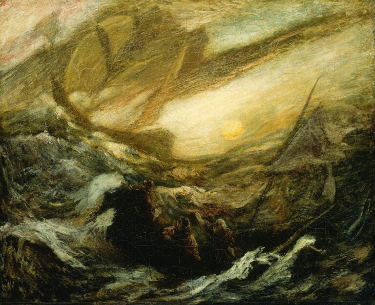 Přízračné lodě duchů vždy podněcovaly obrazotvornost výtvarných umělců. Zdroj obrázku: Albert Pinkham Ryder, Public domain, via Wikimedia Commons