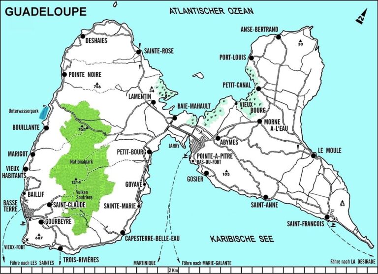 Řada sídel na Guadeloupe využívala pobřežní vápenec jako stavební materiál. Zdroj obrázku: User: Jamaicajoe at wikivoyage shared, CC BY-SA 3.0 , via Wikimedia Commons