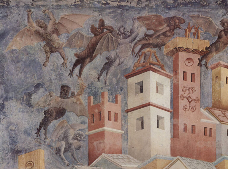 Ďábel se prý o opatství Lucedio velmi zajímal. Zdroj obrázku: iDiavollo, Giotto, Public domain, via Wikimedia Commons