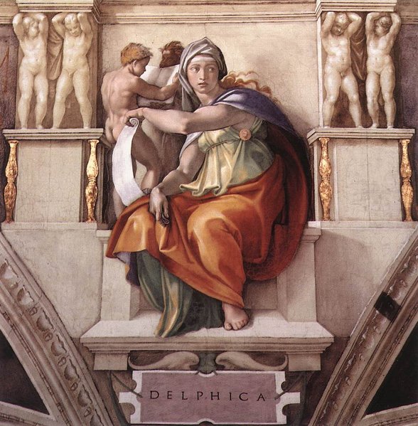 Delfská Sibyla - Michelangelo Buonarroti / CC / volné dílo