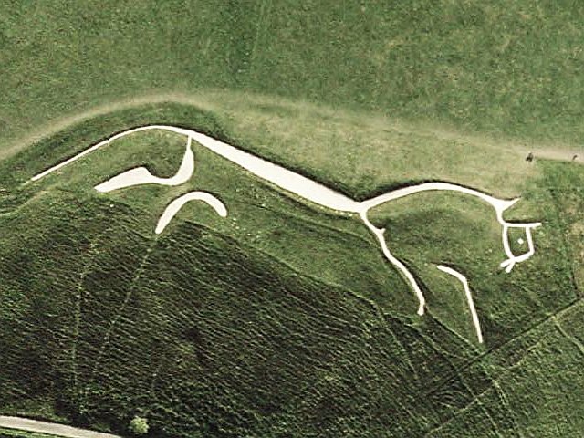 Slavný Uffingtonský Bílý kůň, jeden z nejslavnějších geoglyfů světa Foto: Creative commons - volné dílo