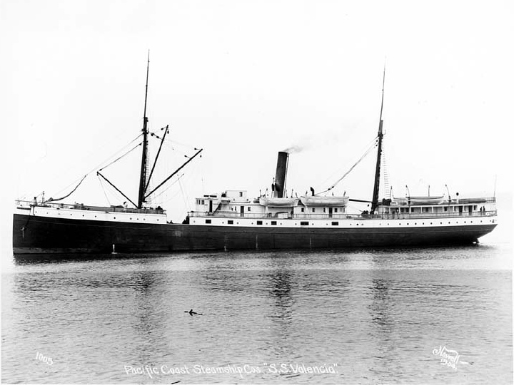 SS Valencia v roce 1904, foto University of Washington Digital Collections / Creative Commons / volné dílo