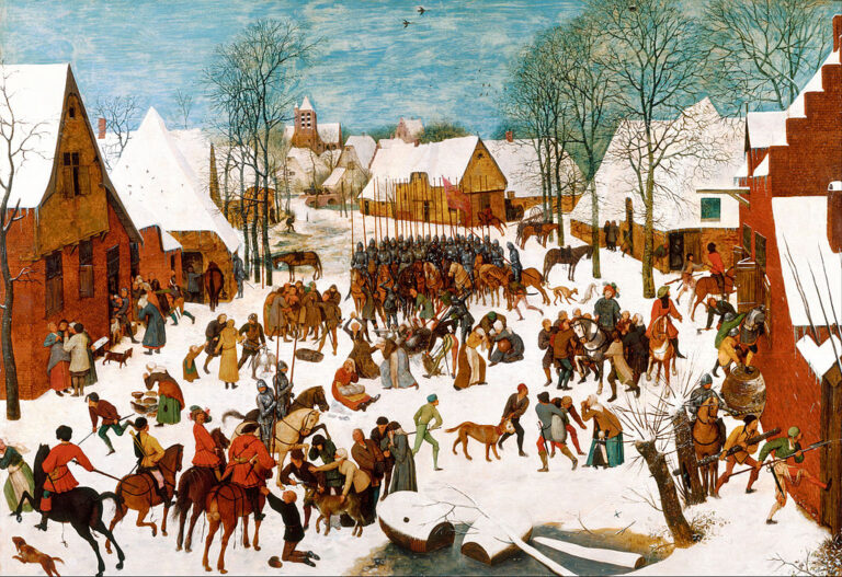 Zajímavě téma „vraždění neviňátek“ pojal v šestnáctém století malíř Pieter Brueghel. Zdroj obrázku: Pieter Brueghel the Elder, Public domain, via Wikimedia Commons