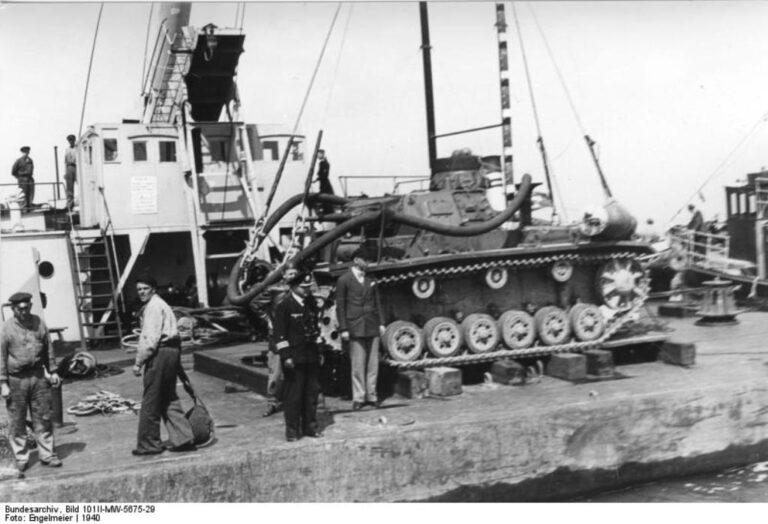 Po porážce Francie plánovala německá armáda invazi na Britské ostrovy. Zdroj foto: Bundesarchiv, Bild 101II-MW-5675-29 / Engelmeier / CC-BY-SA 3.0, CC BY-SA 3.0 DE , via Wikimedia Commons