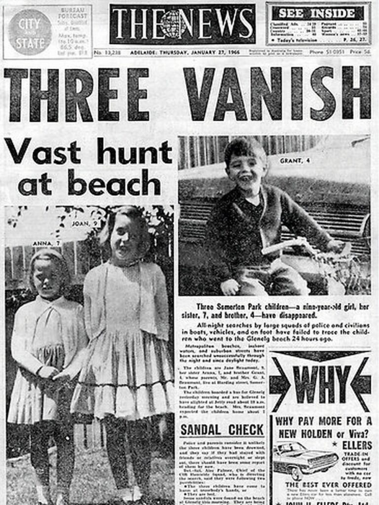O tajemném zmizení dětí vyšla i titulka australských novin, která se záhadou podrobně zabývala.