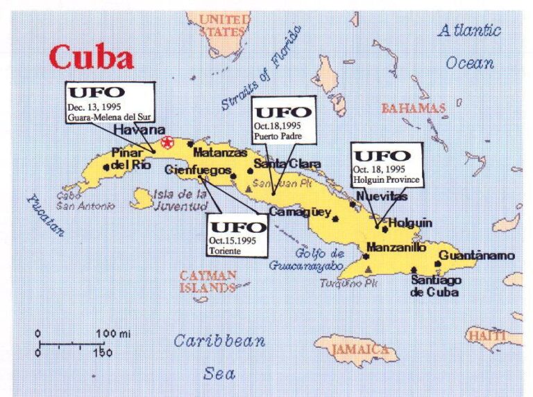 Na tejto mape sú zaznamenané pozorovania z roku 1995, ku ktorým na Kube došlo. Súvisia spolu tieto prípady?