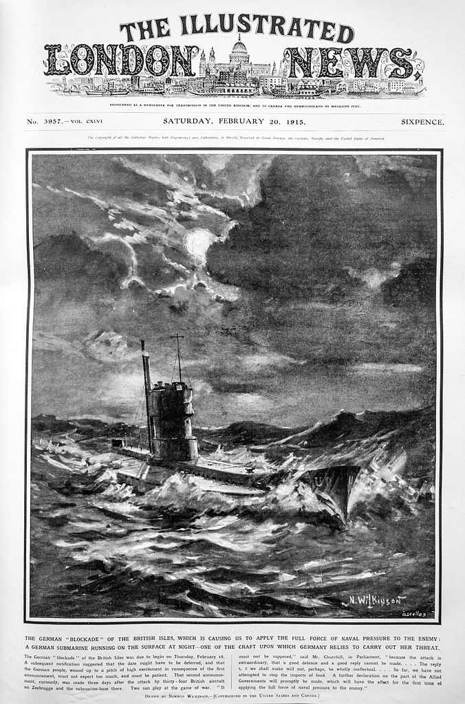 Německé ponorky měly úhlavního nepřítele v britském loďstvu. Zdá se však, že ponorka UB-65 měla i protivníky, kteří nepocházeli z „našeho světa“. Zdroj ilustračního obrázku: After Norman Wilkinson, Public domain, via Wikimedia Commons