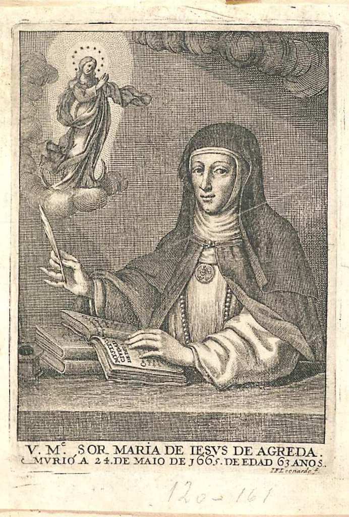 Marie od Ježíše z Ágredy se stala abatyší-představenou kláštera v pouhých 26 letech. Zdroj obrázku: J. F. Leonardo-Biblioteca Nacional de España, CC BY-SA 4.0 <https://creativecommons.org/licenses/by-sa/4.0>, via Wikimedia Commons