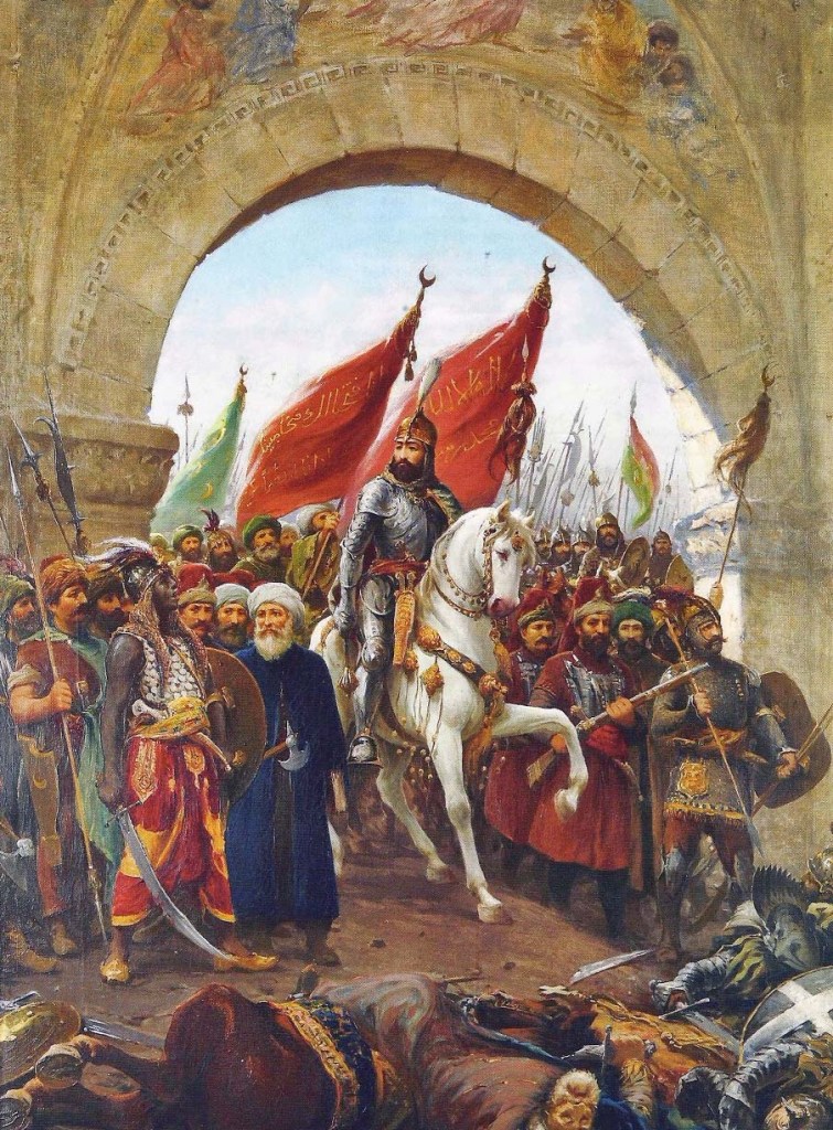 Osmané si podrobují Konstantinopol. Zdroj obrázku: Fausto Zonaro, Public domain, via Wikimedia Commons