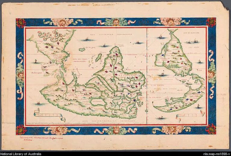 Stará čínská mapa světa z roku 1763, která má být důkazem toho, že Austrálii jako první objevili Číňané.