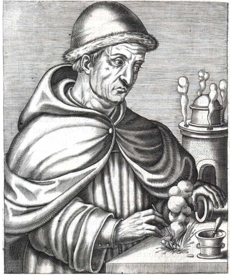 Legendární mnich je spojován s vynálezem střelného prachu na území Evropy. Zdroj obrázku: André Thévet, Public domain, via Wikimedia Commons