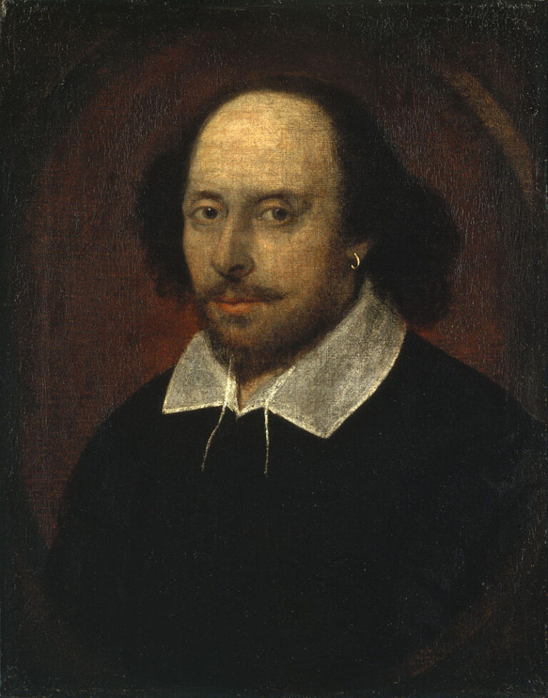 Anglický dramatik William Shakespeare (1564-1616). Zdroj obrázku: Attributed to John Taylor, Public domain, via Wikimedia Commons