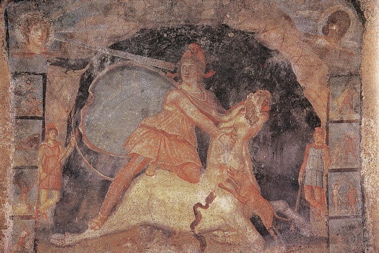 Mithra na italské fresce z 2. století, foto neznámý autor / Creative Commons / Volné dílo
