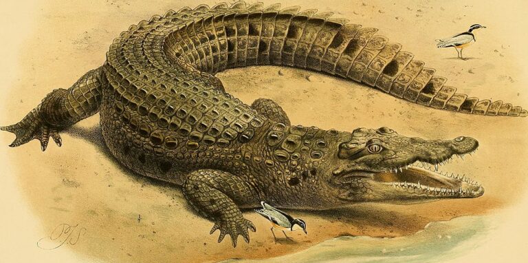 Krokodýl byl pro obyvatele Mallorcy v šestnáctém století krajně exotickým zvířetem. Nelze se tak divit, že jej považovali za bájného draka. Zdroj ilustračního obrázku: Internet Archive Book Images, No restrictions, via Wikimedia Commons