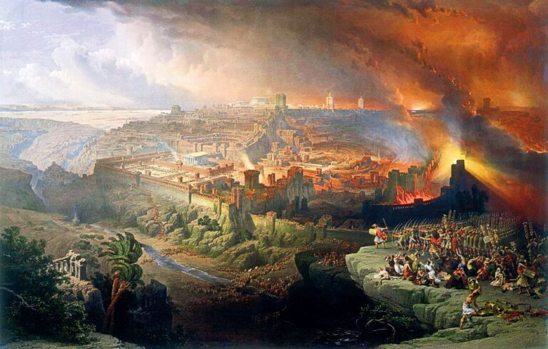 Římská vojska pod vedením Tita vyplenila celý Jeruzalém.