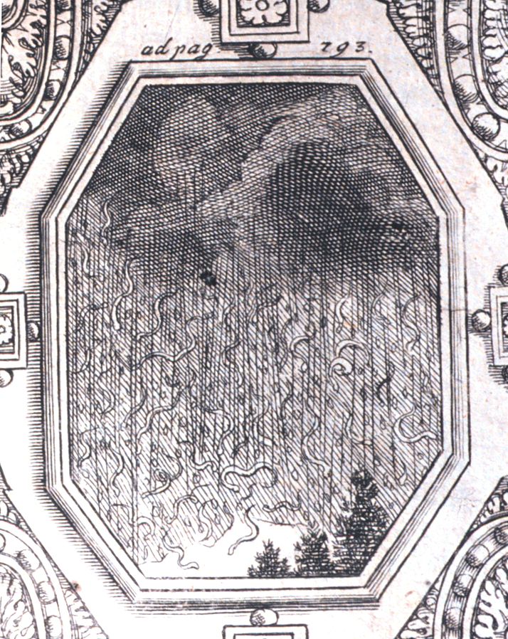 Roku 1680 prší pro změnu hadi. Foto: CC - volné dílo