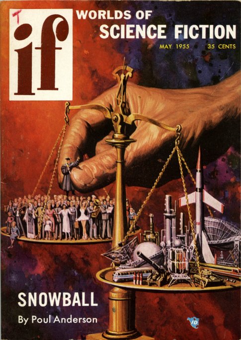 Obálka časopisu If z roku 1955 s Andersonovou povídkou Snowball.