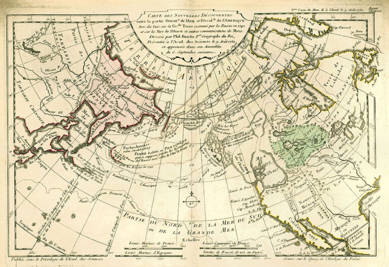 Mapa P. Buache z roku 1753 situuje Fusang severně od Kalifornie. FOTO: neznámý autor / CC / volné dílo