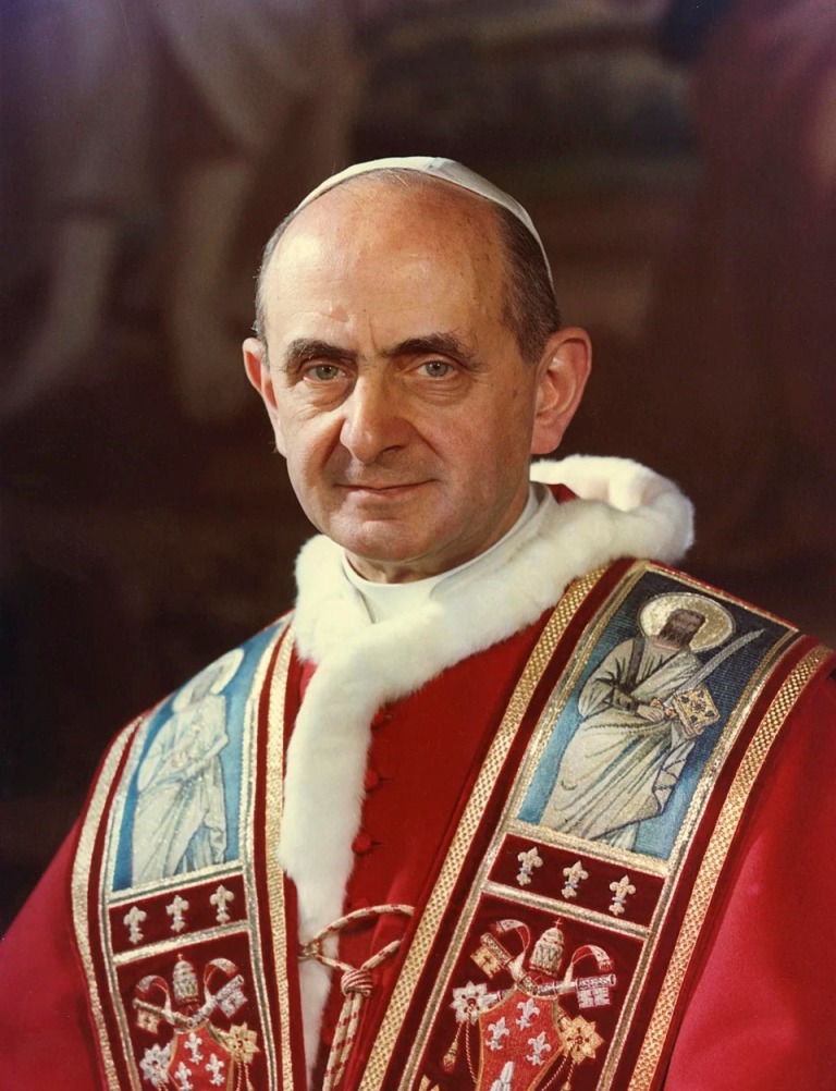 Papež Pavel VI. (1897-1978). Po jeho smrti se v Andalusii objevuje vzdoropapež Řehoř XVII. jako protivník právoplatně zvoleného papeže Jana Pavla II. (1920-2005)