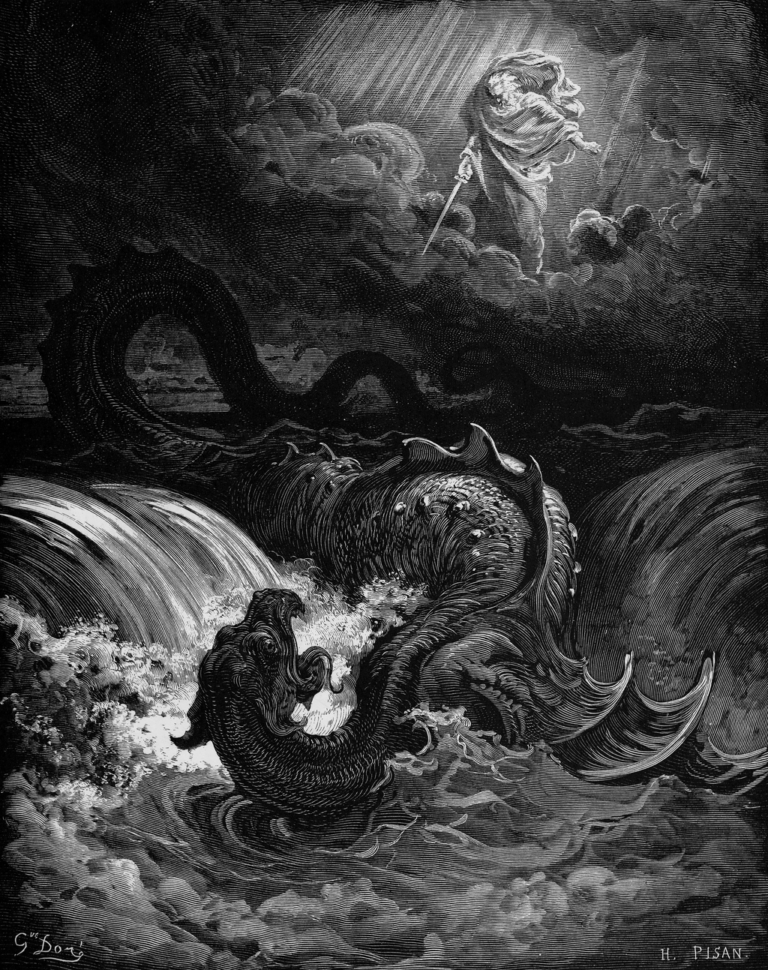 Leviatan je několikrát zmiňován i v Bibli.Foto Gustave Doré / Creative Commons / Volné dílo