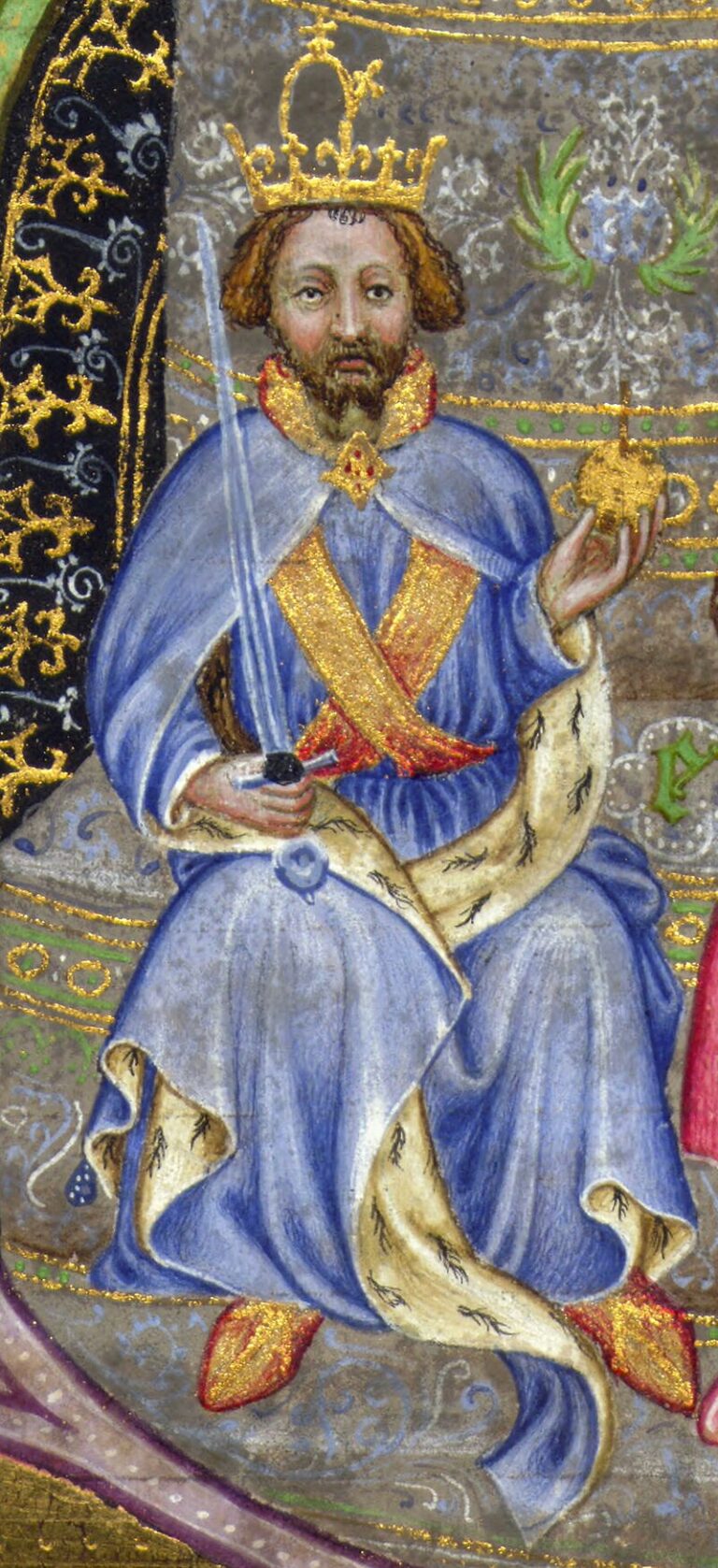 Václav IV. na iniciále z Bible Václava IV.