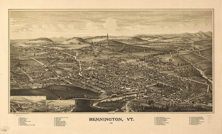 Bennington na historickém vyobrazení. K záhadným jevům zde mělo docházet již v 19. století.