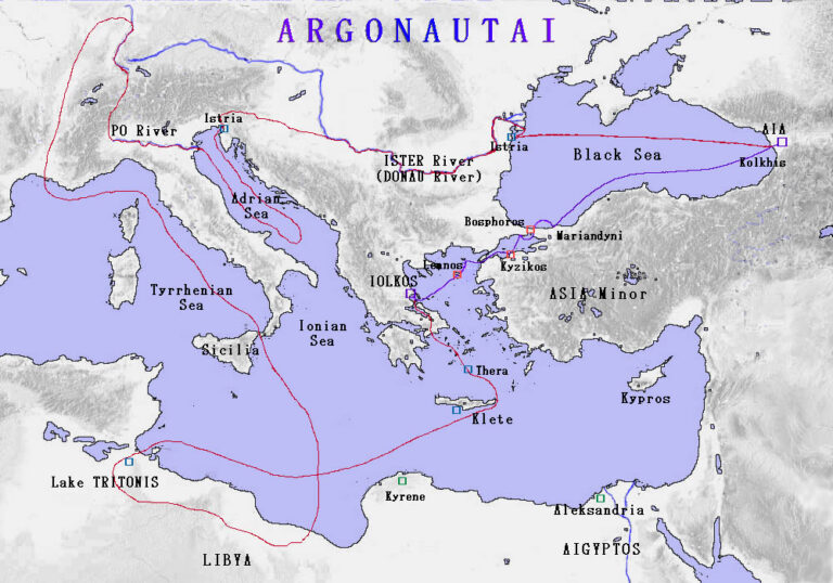 Trasa možného putování Argonautů