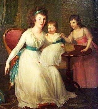 Ann Ogle (paní John Tayloe III) a dcery Rebecca a Henrietta v roce 1799...