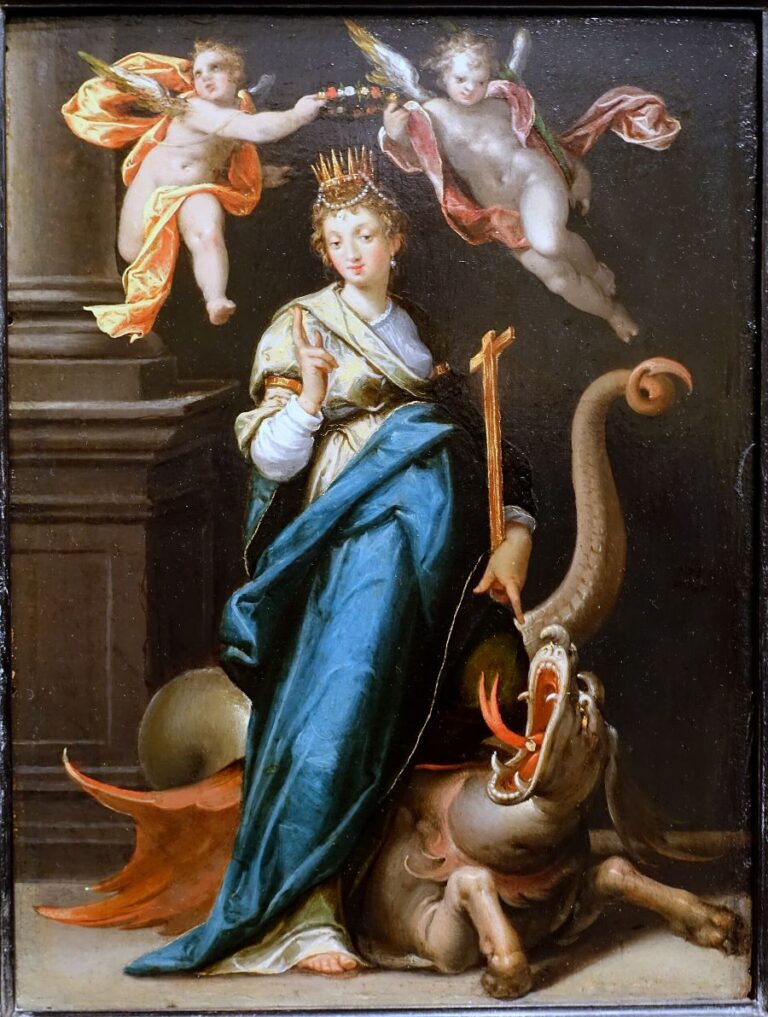 Markéta Antiochijská se těší úctě po celé Evropě.. Foto: Bartholomeus Spranger (1546–1611)/Creative Commons/CC0 1.0