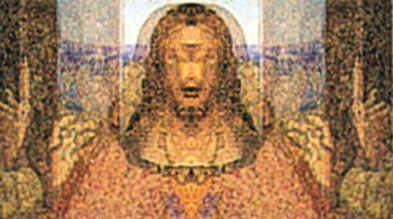 Přímo před Kristem se údajně objeví Svatý grál, tedy kalich, z nějž Ježíš podle legend při Poslední večeři pije a tím mu propůjčí mocnou sílu.