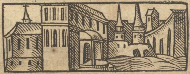 Opatovický klášter v roce 1602. Foto: Bartosz Paprocki – B. Paprockiː Diadochos id est svccessio (1602), Polona Projectː https://polona.pl/item/diadochos-id-est-svccessio-ginak-poslaupnost-knijzat-a-kraluw-czeskych-biskupuw-y,MTAwNjkwMTY4/Creative Commons/ CC BY-SA 4.0